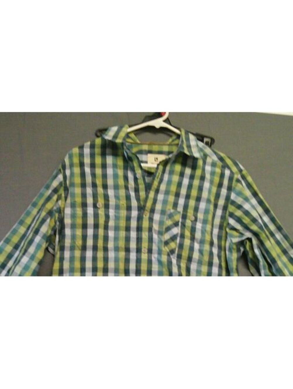 Life Khaki Slim Fit Long Sleeve Plaid Shirt Medium